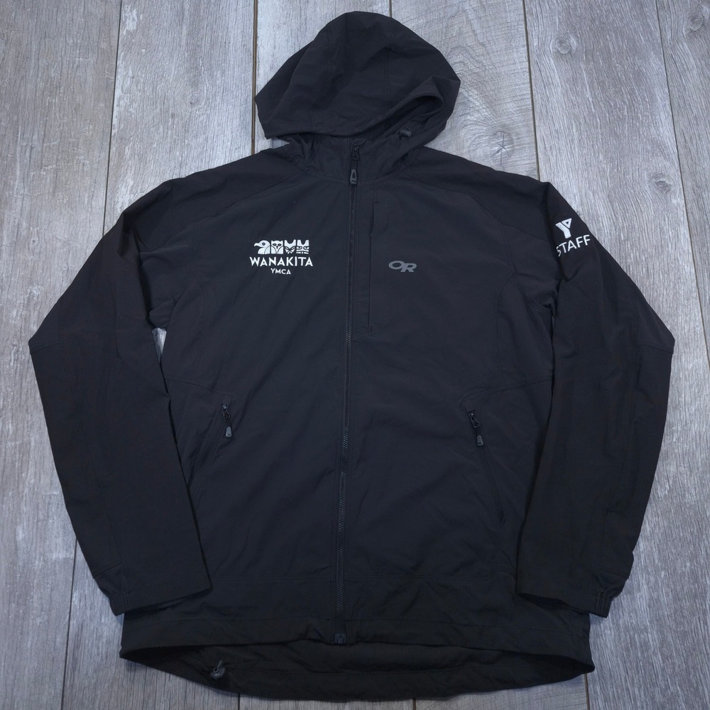 Outdoor Research Ferrosi Hooded Jacket Women XL Black Wanakita YMCA Softshell
